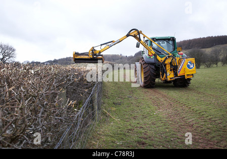 Hedge cutting tractor Stock Photo - Alamy