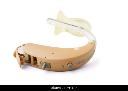 The hearing aid isolated on a white background Stock Photo