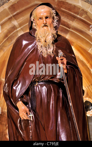 Spain, St. James Way:  Statue of Santo Domingo in the interior of the Cathedral of Santo Domingo de la Calzada Stock Photo
