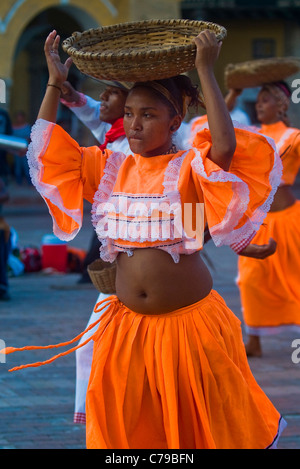 Dancers  in Cartagena de indias , Colombia Stock Photo