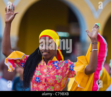 Dancer  in Cartagena de indias , Colombia Stock Photo