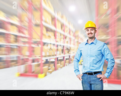 portrait of young caucasian engineer Stock Photo