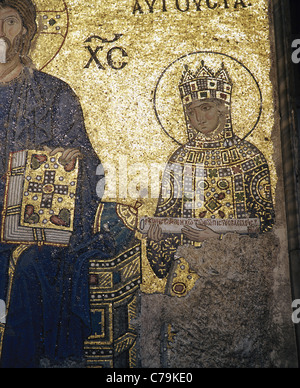 Zoe Porphyrogenita (978-1050). Byzantine empress. Mosaic of the South Gallery. Hagia Sophia. Istanbul. Turkey. Stock Photo