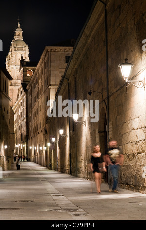 Cityscape at night, Salamanca, Spain Stock Photo