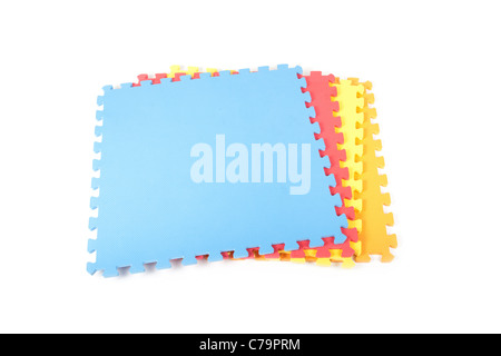 childrens play mats isolated on white background Stock Photo