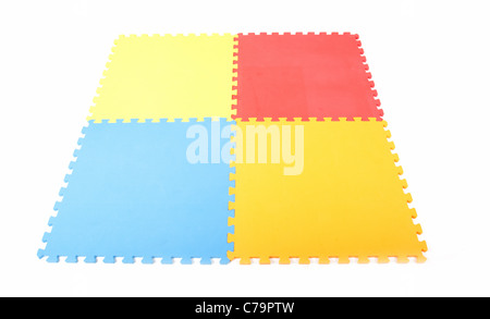 childrens play mats isolated on white background Stock Photo