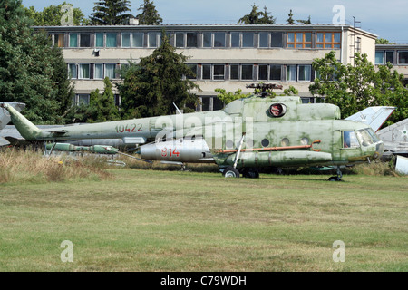 Hungarian Air Force Mi-8 Hip transport helicopter. In storage in the Museum of Aviation, Szolnok, Hungary Stock Photo