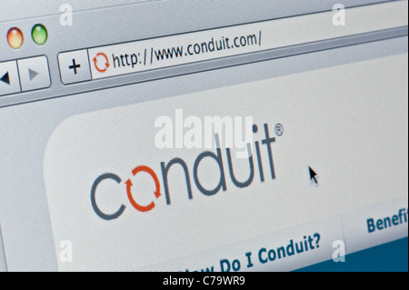 Close up of the Conduit logo as seen on its website. (Editorial use only: print, TV, e-book and editorial website). Stock Photo