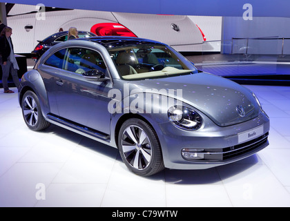 New VW Volkswagen Beetle on the IAA 2011 International Motor Show in Frankfurt am Main, Germany Stock Photo