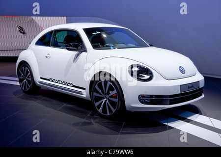 New VW Volkswagen Beetle turbo on the IAA 2011 International Motor Show in Frankfurt am Main, Germany Stock Photo