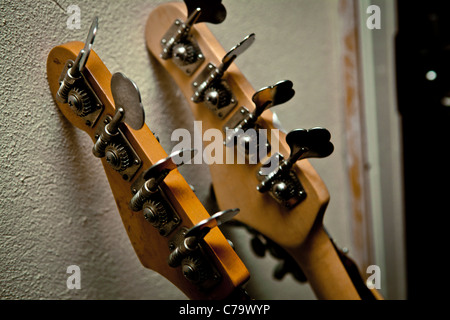 Bass guitar head stocks Stock Photo