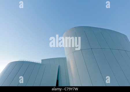 Ozeaneum at dusk, German Oceanographic Museum, Stralsund, UNESCO World Heritage Site, Mecklenburg-Western Pomerania, Germany Stock Photo