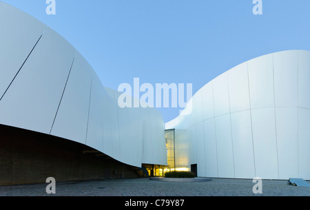 Ozeaneum at dusk, German Oceanographic Museum, Stralsund, UNESCO World Heritage Site, Mecklenburg-Western Pomerania, Germany Stock Photo