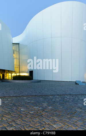 Ozeaneum at dusk, German Oceanographic Museum, Stralsund, UNESCO World Heritage Site, Mecklenburg-Western Pomerania, Germany Stock Photo