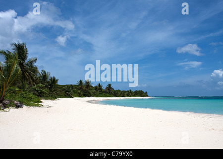 The gorgeous white sand filled Flamenco beach on the Puerto Rican island of Culebra. Stock Photo