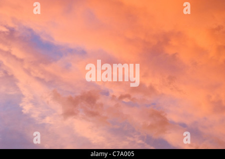 Close-up of Clouds at Sunset Stock Photo