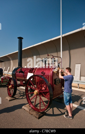 Historic 1908 Clayton & Shuttleworth steam boiler on display, open day on new Redzinski Bridge in Wrocław, Lower Silesia, Poland Stock Photo