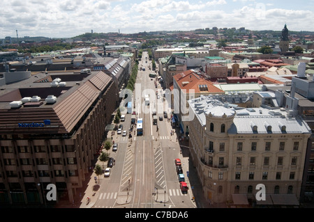 gothenberg goteborg sweden swedish city street aerial view wide streets Stock Photo