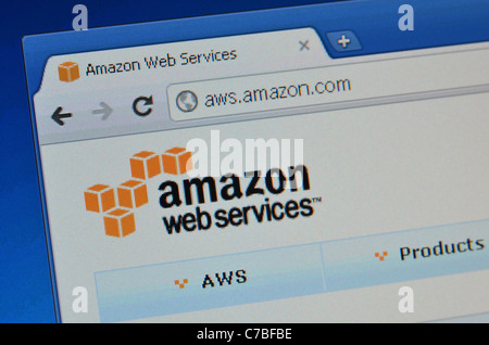 AWS Amazon website screenshot Stock Photo