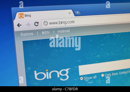 Bing website screenshot Stock Photo