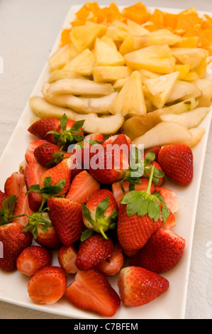 fruit plate healthy food Stock Photo