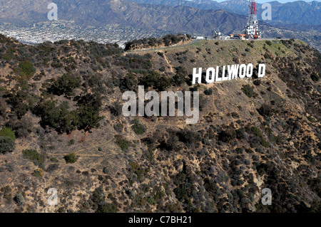 hollywood sign in the hills above los angeles california Stock Photo
