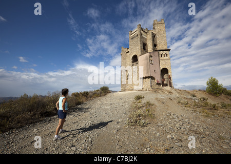 Water tower at the La Mota abandoned building development, just outside Alhaurin El Grande, Andalucia, Spain. Stock Photo