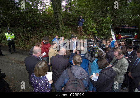 Gleision Colliery miners rescue operation near Cilybebyll, Pontardawe, South Wales, UK. Stock Photo