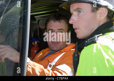 Gleision Colliery miners rescue operation near Cilybebyll, Pontardawe, South Wales, UK. Stock Photo