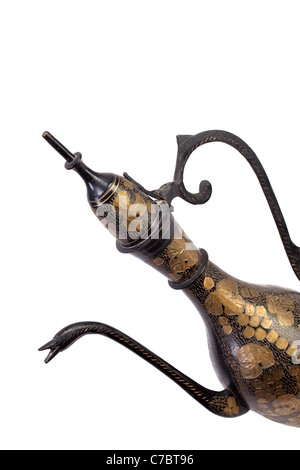 Ancient beautiful jug isolated on white background. Stock Photo