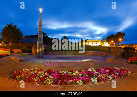 Bude Light at night; Bude; Cornwall; UK Stock Photo