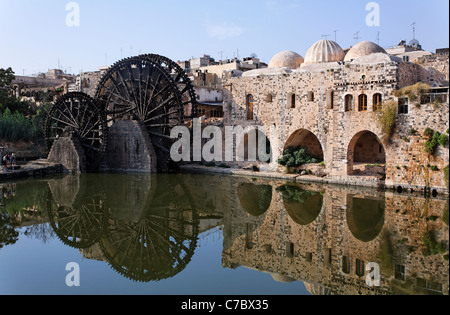 Water wheels at Hama, Syria Stock Photo