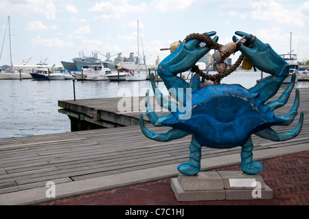 The blue crab at Henderson's Wharf in Fells Point, Baltimore Maryland USA Stock Photo