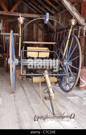 Fire fighting equipment in fire house, Bodie State Historic Park, California, USA Stock Photo