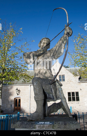 Statue of Robin Hood at the Thoresby Gallery, Thoresby Hall, Thoresby Park, Nottinghamshire, England, UK Stock Photo