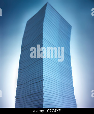 Towering stack of magazines Stock Photo