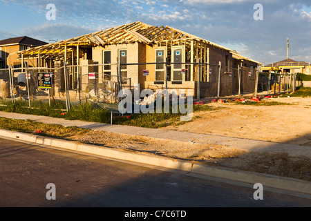 A partially built house in Bunya estate, a new housing estate in Western Sydney Stock Photo