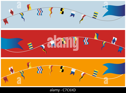 Set of banner navigation flags. Vector available. Stock Photo