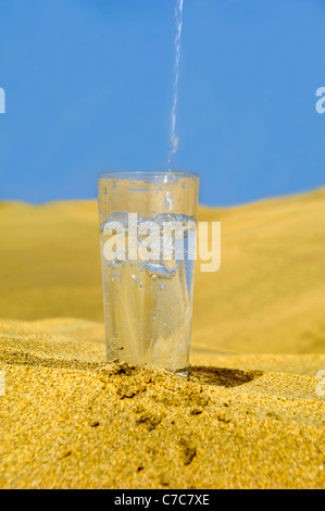 Water With Note note and glass water Stock Photo - Alamy