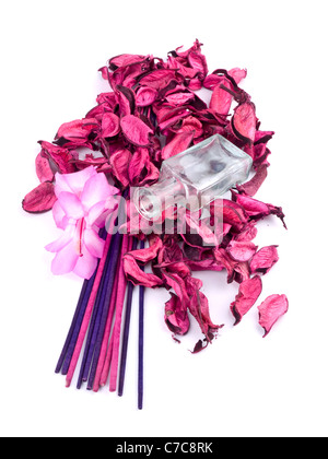 Pink Potpourri , dried flower petals Stock Photo - Alamy