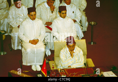 The scene at the signing of the Arab Maghreb Union in Marrakech, Morocco, by Libya, Morocco, Algeria, Tunisia and Mauritania. Stock Photo
