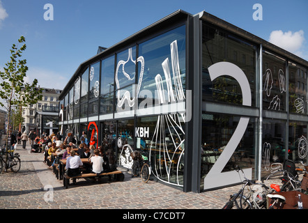 The covered food market, Torvehallerne, at Israels Plads in Copenhagen built on the area of the previous, old vegetable market. Stock Photo