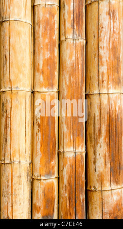 Bamboo cane pattern texture background in brown color Stock Photo