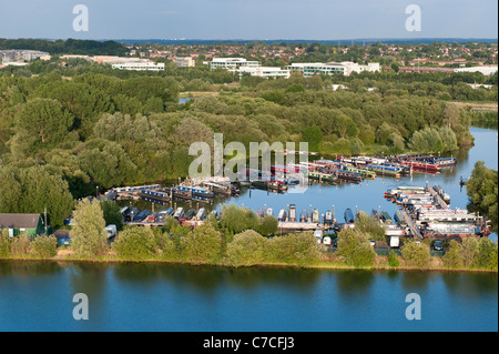 Aerial view, Reading, Berkshire, UK Stock Photo