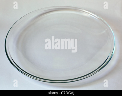 empty new glass plate isolated in white Stock Photo