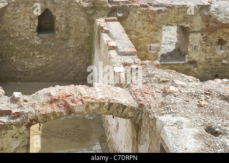 Medieval Synagogue Archaeological site on the Marienhof in Munich Germany Stock Photo