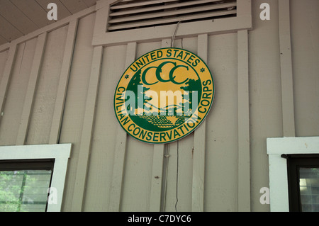 O'Leno State Park North Florida CCC Civilian Conservaton Corps emblem on Ranger Station Stock Photo