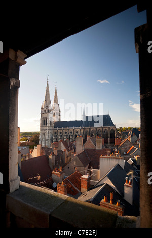 The Lady Day basilica cathedral, at Moulins (France).  Basilique cathédrale Notre Dame de l'Annonciation, à Moulins (France). Stock Photo