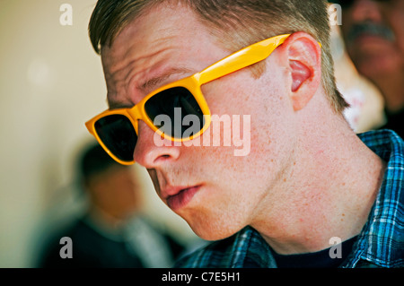 young man wearing sunglasses Stock Photo
