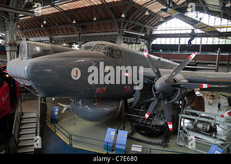Avro Shackleton AEW2 on display in the Air & Space Hall of the Museum of Science & Industry, Manchester, UK. Stock Photo